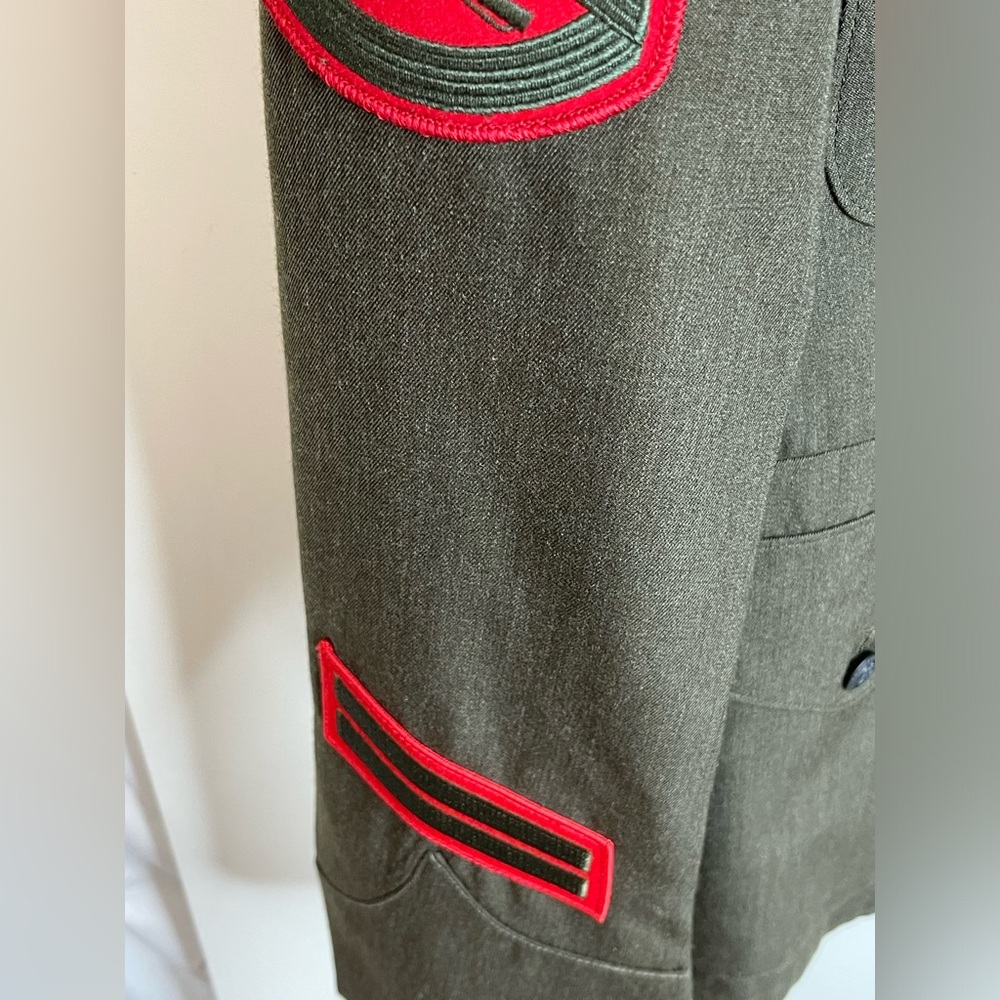 ⭐️Vintage DSCP Crown Clothing Co Military Jacket/Coat Army Green w/ Patches 38S - Picture 4 of 10